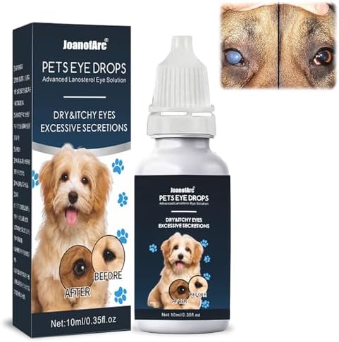 Eye Drops for Dogs & Cats, Pet Eye Wash to Soothe Allergy & Irritation, Dog Eye Drops to Relieve Dry Eyes Pink Eyes, Pet Tear Stain Cleaner, Safe & Gentle Formula, Suitable for All Animals, 2 x 10ml