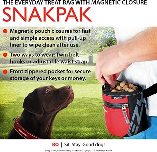 EzyDog SnakPak Wearable Dog Treat Bag with Magnetic Closure - Orange