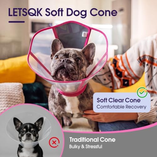 Dog Cone Collar After Surgery, Clear Recovery Collar to Stop Licking