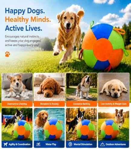 18" Herding Ball for Dogs, Large Dog Training Toy for Outdoor Play