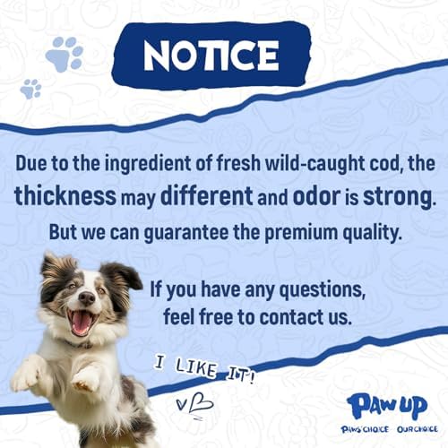 PAWUP Dog Treats Cod Skin Rolls, Fish Treat for Dogs, 8 oz (30-35 Count)