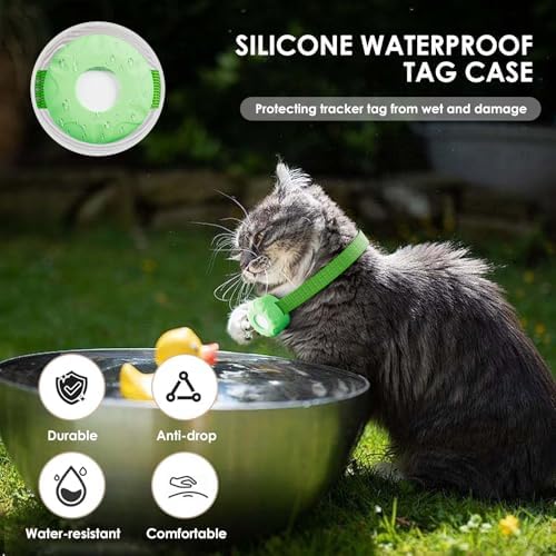 GPS Tracker for Cats (iOS Only),MINI Cat Tracker,Real-Time Location Pet Tracker,No Monthly Fee GPS Tracker, Compatible with Apple Find My,Territory & Location History,Up to 5-Day Battery Life (Green)