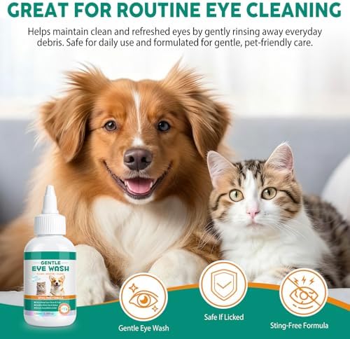 Dog Eye Drops, Soothe Eye for Dogs and Cats, Pet Tear Stain Remover & Eyes Cleaner, 100ml