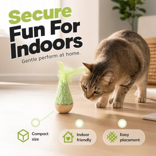 2-Pack Interactive Self-Righting Wobble Cat Toy with Feather (Set)