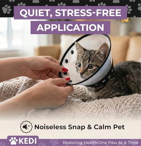 Cat Cone Collar After Surgery to Stop Licking, Escape-Proof, Black Small