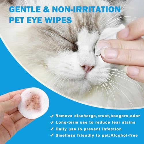 EMAN Dog & Cat Eye Wash Pads - 100 Count | Pet Wipes for Gentle Eye Care | Tear Stain Remover for Dogs & Cats | Hypoallergenic Eye Wipes, Biodegradable, Daily Use Dog Eye Wash & Grooming Supplies