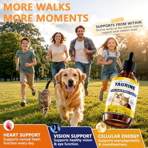 Taurine for Dogs - Taurine Liquid Supplement Supports Healthy Vision, Heart