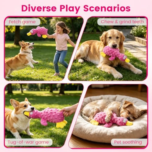 Indestructible Dog Toy for Aggressive Chewers, Teething Toys, Yellow＆Blue
