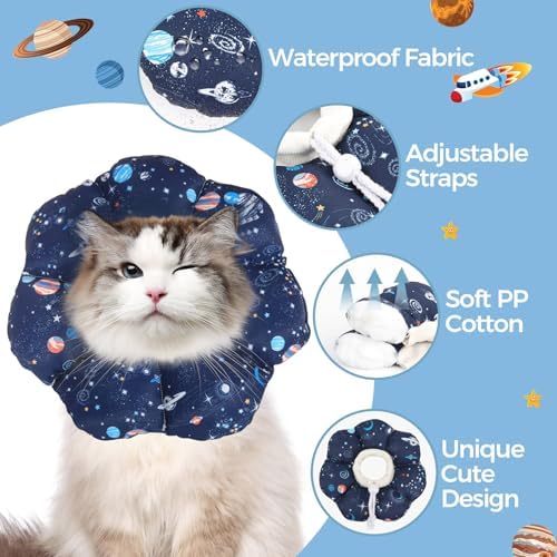 ComSaf Soft Cat Cone Collar Size M, Post-Surgery Recovery Collar for Cats