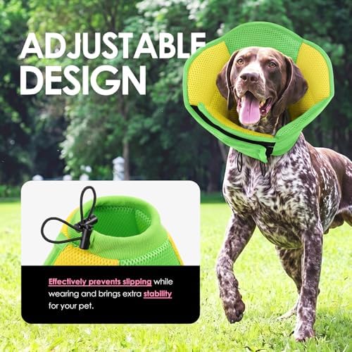 AOFITEE Medium Dog Cone Soft Dog Cone Collar to Stop Licking YellowGreen M