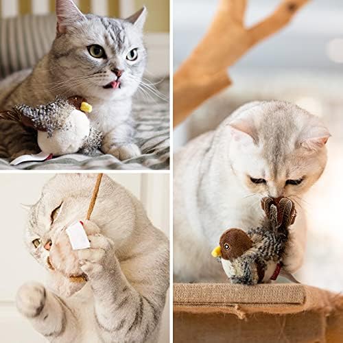 Gigwi 3 Pack Automatic Cat Toys, Interactive Squeaky Toys for Cats Inddoor