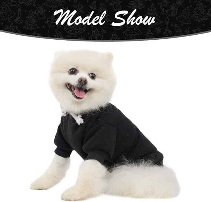 KOOLTAIL Basic Dog Hoodie - Soft and Warm Dog Hoodie Sweater with Leash Hole and Pocket, Dog Winter Coat, Cold Weather Clothes Sweatshirt for Small Medium Large Dogs Puppy Cat Boys Girls Black M