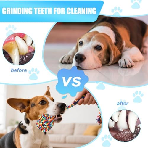 Celery Tough Dog Toys for Aggressive chewers - 7 Pack Durable Cotton Rope chew Toys for Large Dogs and Medium, Interactive tug of War, Teeth Cleaning, Puppy Training and Fetch Play (7 Pack)