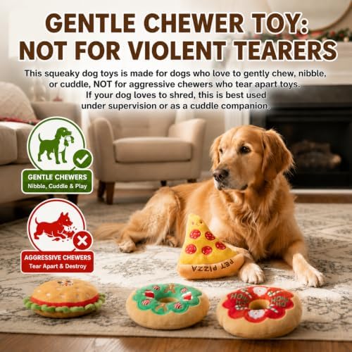 Doughnut Dog Squeak Toy, 1 Pack (Green)
