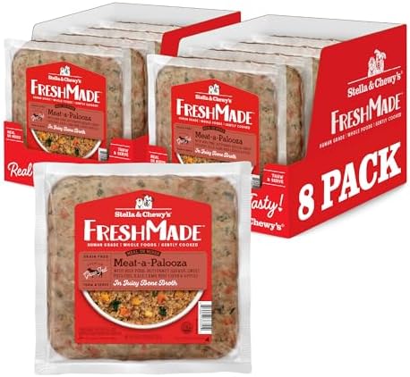 Stella & Chewy's FreshMade Frozen Fresh Grain-Free Meat-a-Palooza Dog Food, 16-oz pouch (Pack of 8)