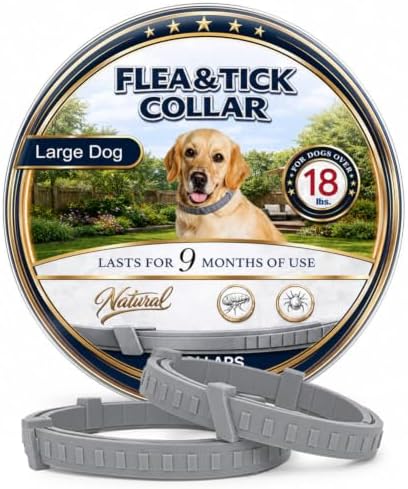 Tick and Flea Collar for Dogs, Flea Collar for Dogs, Flea Collar for Large Dogs, Dog Tick Collar, Dog Flea Collars, Soft & Adjustable, Simple Application, Long-Term Use, 2 Pack