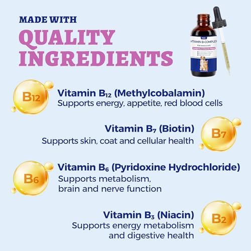 Wellix 4.06 fl oz Vitamin B Complex Drops with Taurine for Dogs and Cats