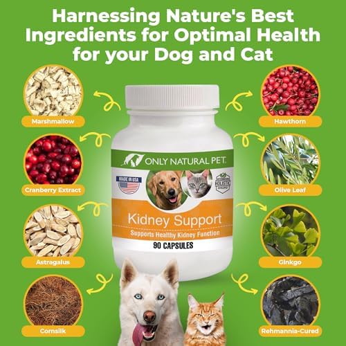Only Natural Pet Kidney Support Supplement for Dogs and Cats - 90 Capsules
