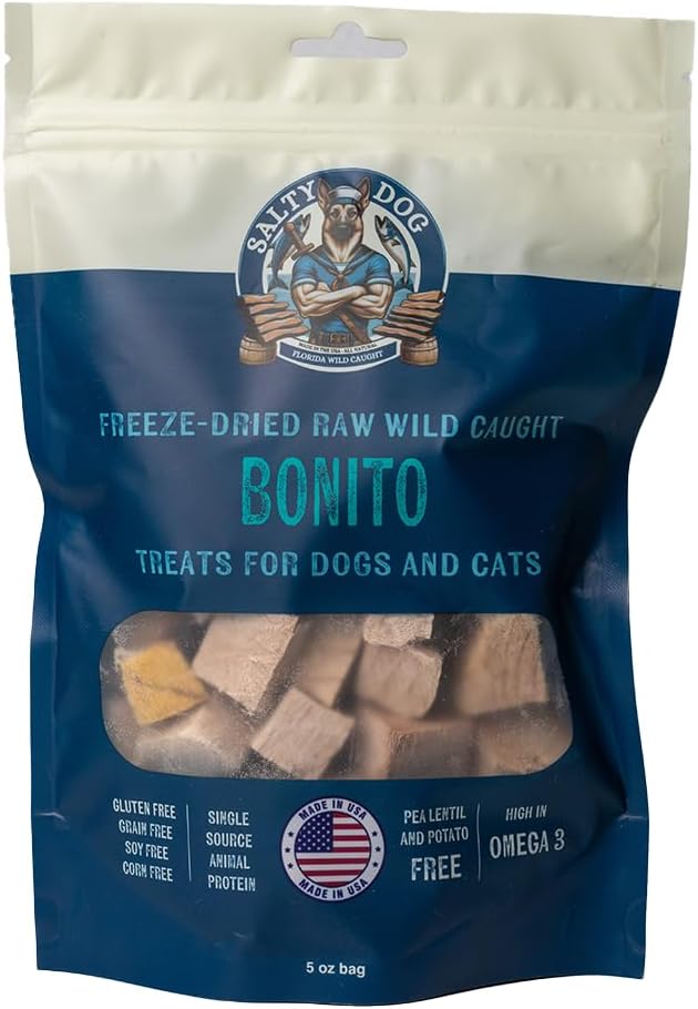 Fish Fillet Dog Treats | Freeze Dried Bonito Fish for Pets | 5oz | Healthy Dog Treat, Single Ingredient, Protein Training Treats