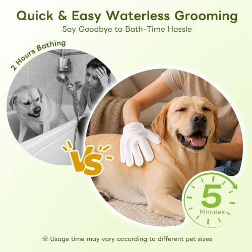 Dog Wipes for Dogs & Cats, Individually Packed Glove Wipes, 12 Count