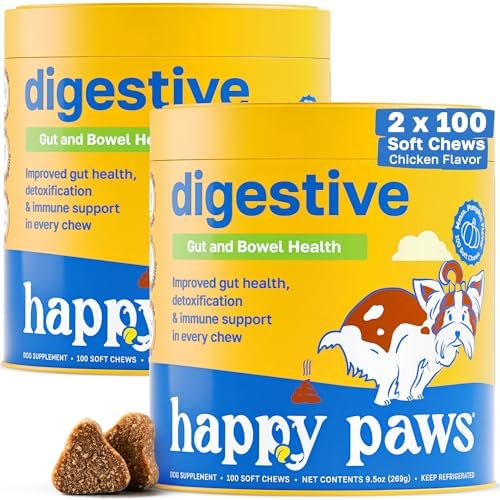 Happy Paws Digestive Support Supplement & Probiotics, 200 Chews