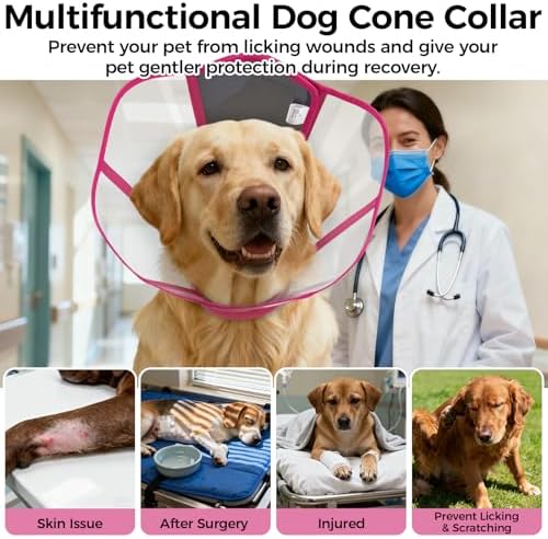 Recovery Collar for Dogs – Adjustable Pet Cone for After Surgery