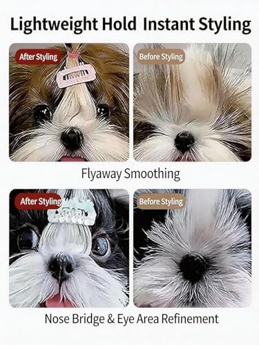 Pet Facial Hair Styling Gel - Gentle Alcohol-Free Formula for Eyes & Nose Flyaways, Daily Grooming & Styling for Small Long-Haired Dogs & Cats, 0.53 oz