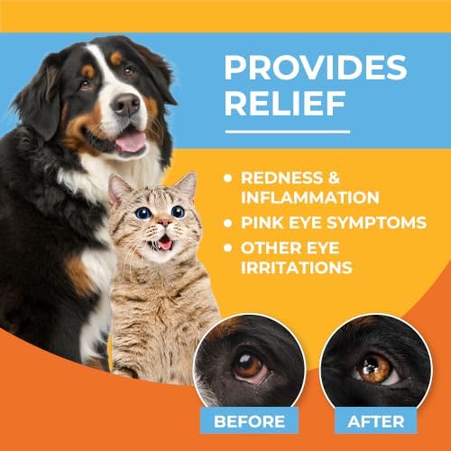 Dog Eye Drops & Wash for Dogs & Cats – Gentle Antimicrobial Eye Cleaner