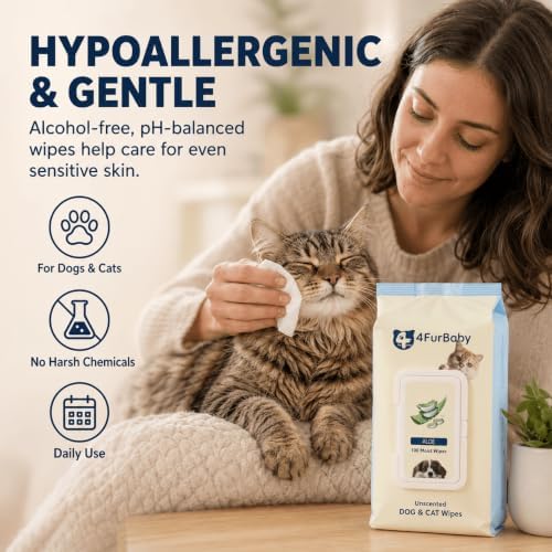 Dog Wipes for Paws and Butt, Unscented, 100 Count