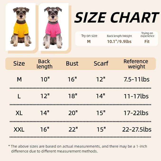 2 Pack Dog Hoodie for Small Dogs, Dog Sweatshirt Soft Warm Pullover Dog Clothes with Ribbed Cuffs for Schnauzer/Poodle/Chihuahua (Yellow+Pink, XX-Large)