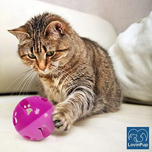 Large Cat Ball Toy with Bell – Pink (4", 1 Pack)