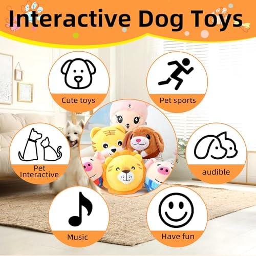 Active Moving Pet Plush Toy, 2026 Upgrade Squeaky Moving Dog Ball Toy Interactive Puppy Toys, Rechargeable Cartoon Plush Bounce Talking Toys to Keep Them Busy (Red Pig)