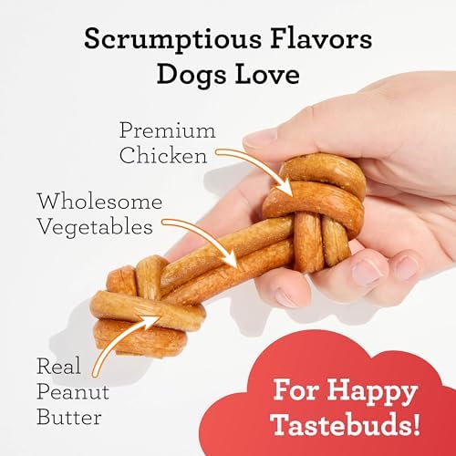 DreamBone CollaYUMS Knots Plus Collagen Rawhide-Free Dog Treats, 8 Count