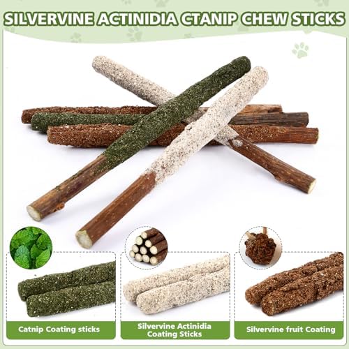 WOUSEDO 27 Pack Catnip Chew Toys for Cats, Cotton Sisal Rope Toys