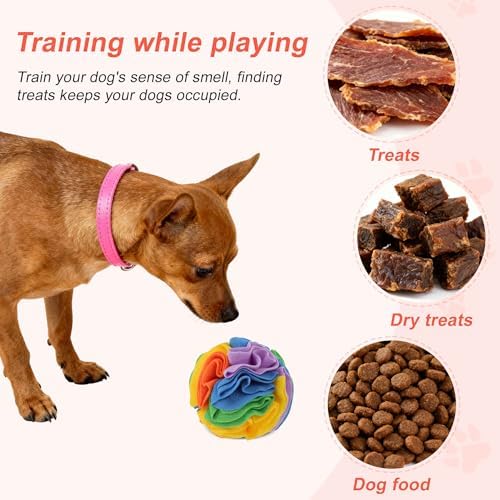 Snuffle Ball for Dogs, Interactive Dog Toys, Colorful, Medium
