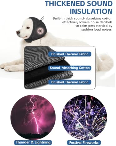 Dog Ear Cover, Dog Ear Muffs Noise Protection, S Gray