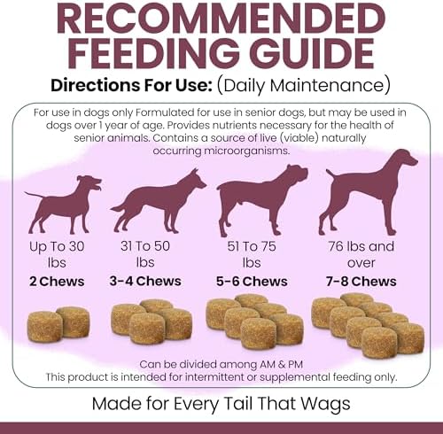 Senior Dog Vitamins and Supplements - 60 Soft Chew Multivitamin for Dogs