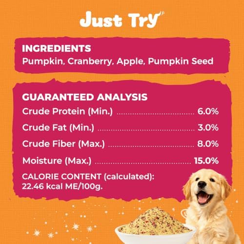 Just Try Pumpkin & Cranberry Powder for Dogs Digestive Support 6.35 oz