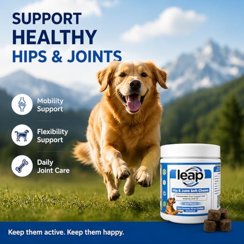 Dogs Suplements Hip & Joint - Krill Oil and Glucosamine Soft Chews, Joint Supplement for Dogs with Krill Oil,Glucosamine, Chondroitin, MSM, Turmeric, Anti Inflammatory, Mobility (Beef 90ct)