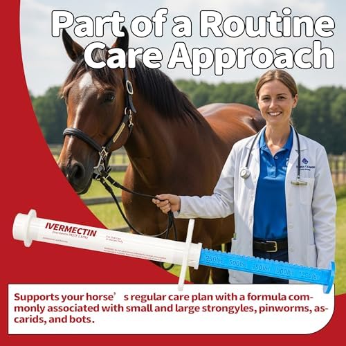Ivermectin Horse Paste 1.87% – Single Tube 6.08g (1-Pack), Apple Flavored Oral Dewormer for Horses – Treats Horses Up to 1250 lbs – Weight Calibrated Equine Paste for Routine Horse Care