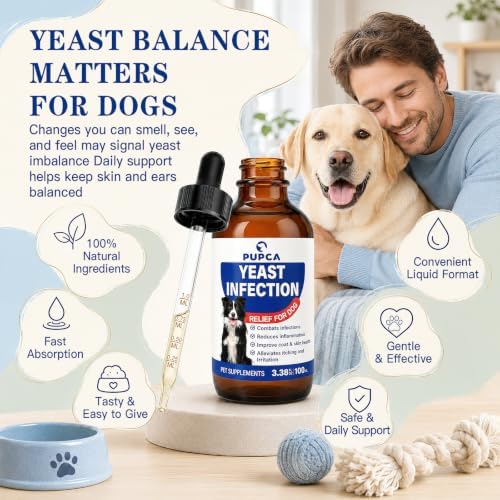 Yeast Balance Treatment Drops for Dogs, Liquid Itch Relief Supplement