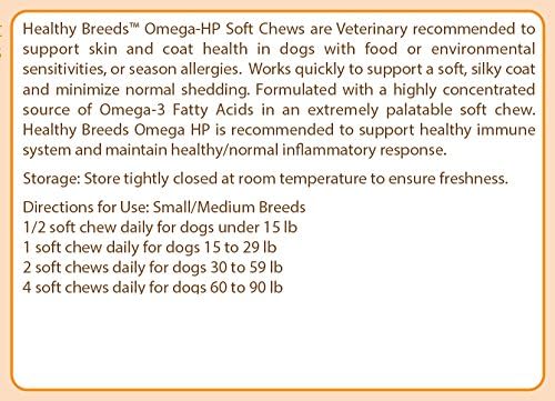 Healthy Breeds Bichon Frise Omega HP Fatty Acid Skin and Coat Support Soft Chews 60 Count