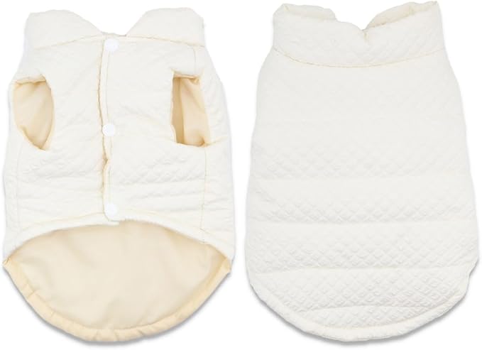 Soft Warm Small Dog Coats Lightweight Pet Dog Winter Jackets for Small Medium Dogs Puppy Cold Weather Coat Pet Clothes, Beige, X-Large
