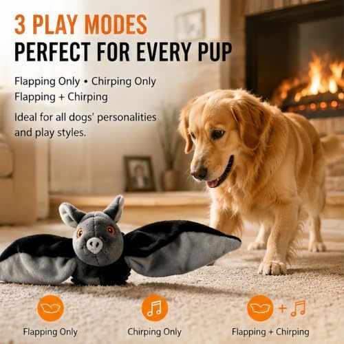 Flying Bat Toy for Dogs & Cats, Flapping Wings Interactive Pet Toy，1