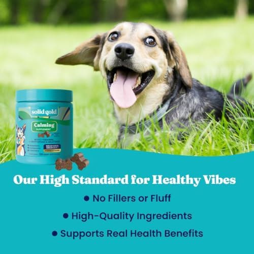 Solid Gold Calming Chews for Dogs with Melatonin for Storms & Travel, 120ct