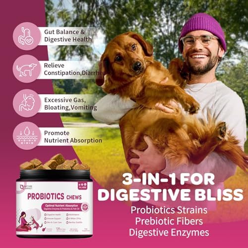NATURE TARGET Probiotics for Dogs, 120 Soft Chews, Chicken Flavor