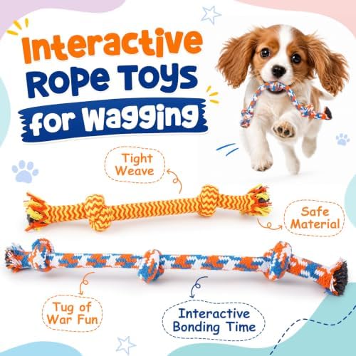 KIPRITII 9 Pack Puppy Toys for Teething, Small Dog Toys Set Keep Dogs Busy