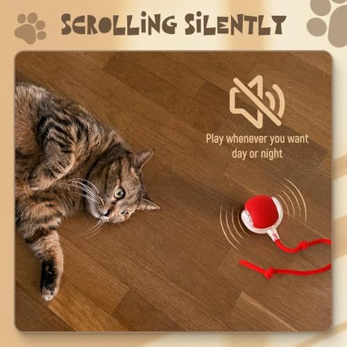 Interactive Rolling Dog Ball - 2025 Upgraded Version, 360 Intelligent Automatic Moving Toy for Dogs and Cats (Gray)