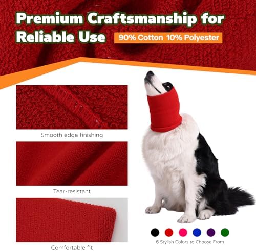 Dog & Cat Calming Band Cat Anxiety Relief Cover,Double Layer Thickened Pet Ears Elastic Neck Band Noise Cancelling Ear Muffs for Anxiety Relief/Noise Protection,Grooming,Thunder,Fireworks