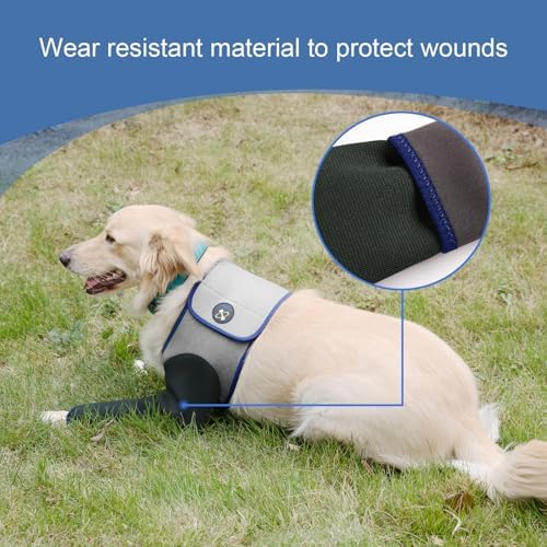 Coodeo Dog Recovery Suit, Cone Collar Alternative, Abrasion Resistant Dog Recovery Sleeve, Washable 2.5mm Thick and Waterproof, Pet Wounds Prevent Licking, Bite, Keep Dry（Grey，L